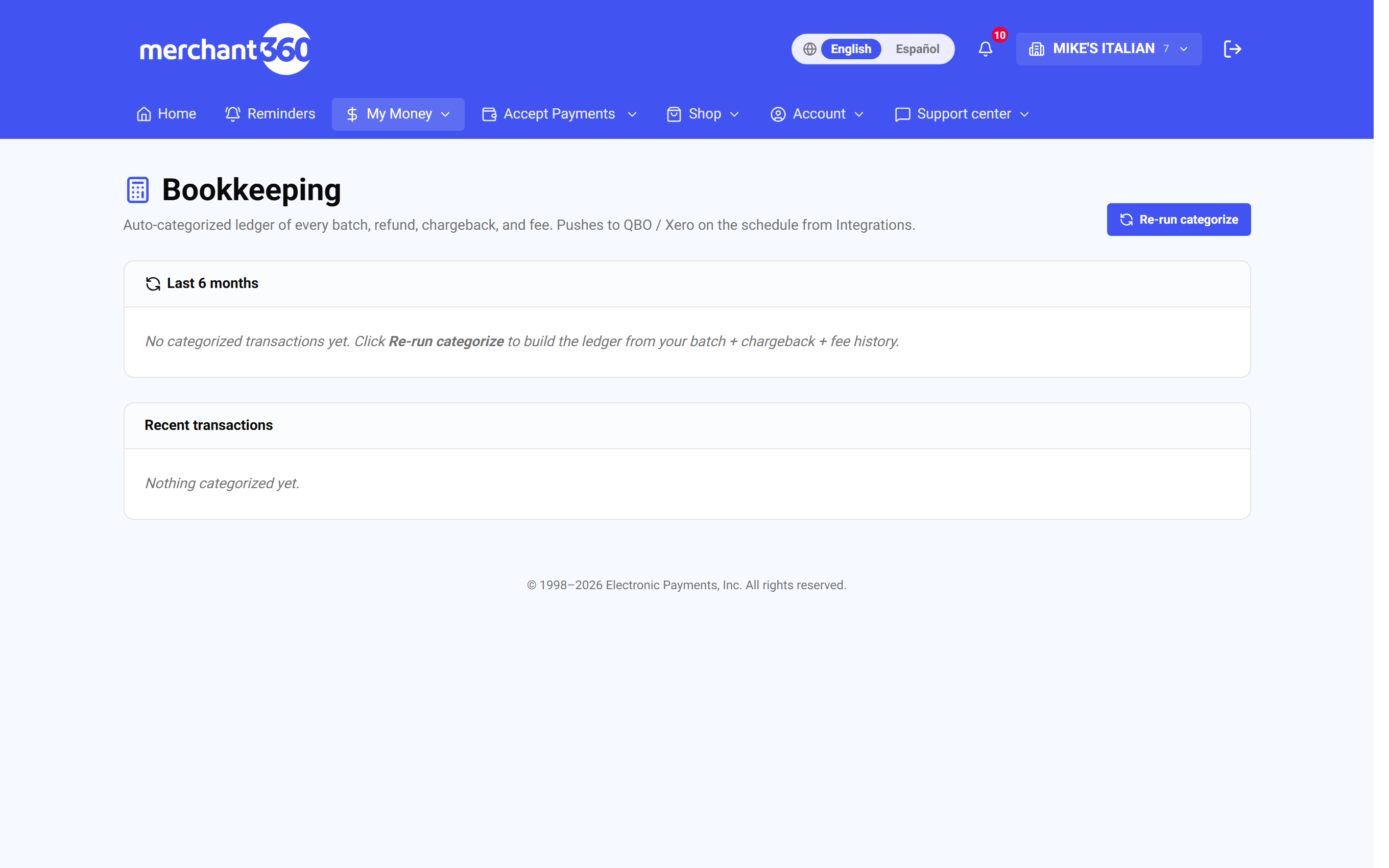 Bookkeeping ledger