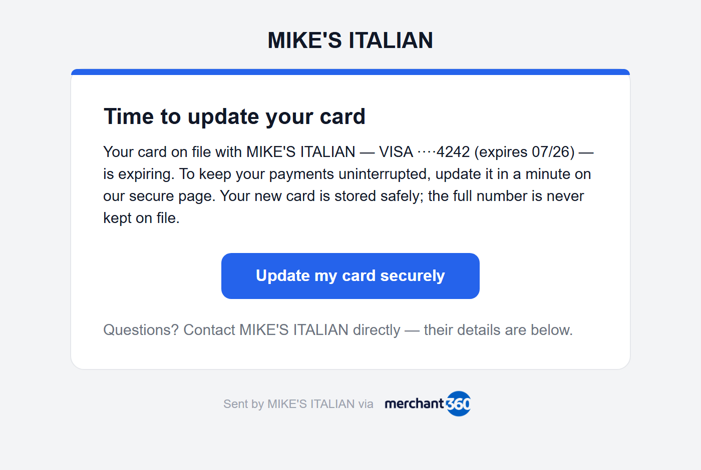 The card-expiry reminder email