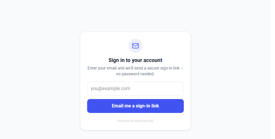 The customer account sign-in page