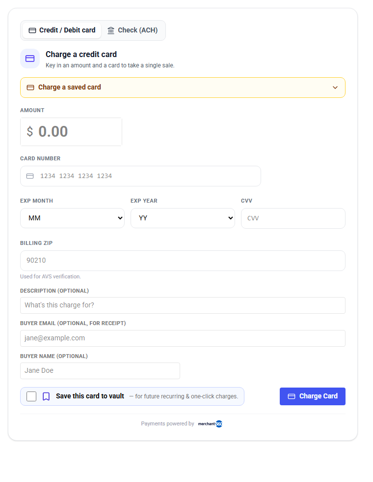 Embedded terminal, default chrome