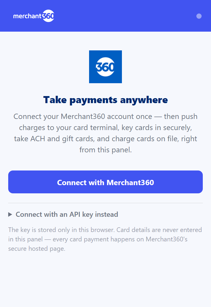 Extension connect screen