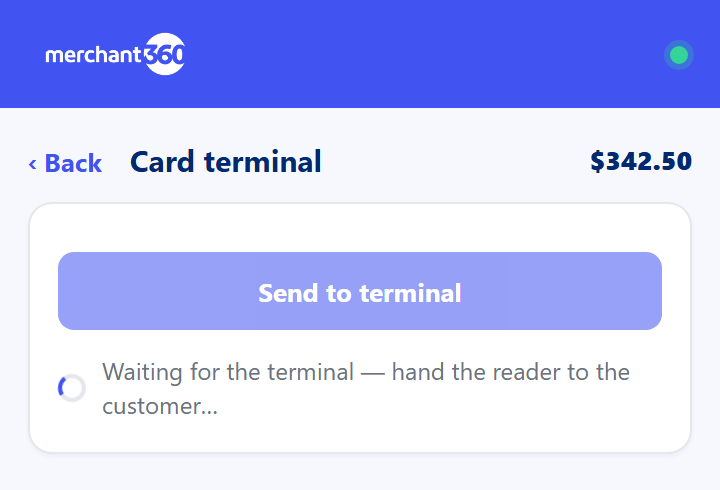Charge pushed to the card reader