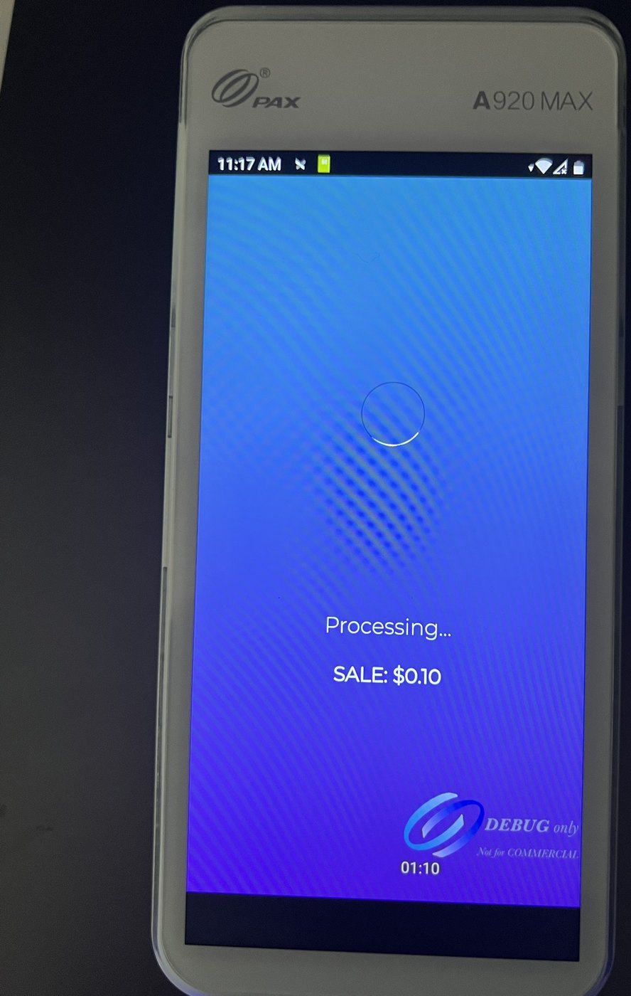 The terminal processing the sale