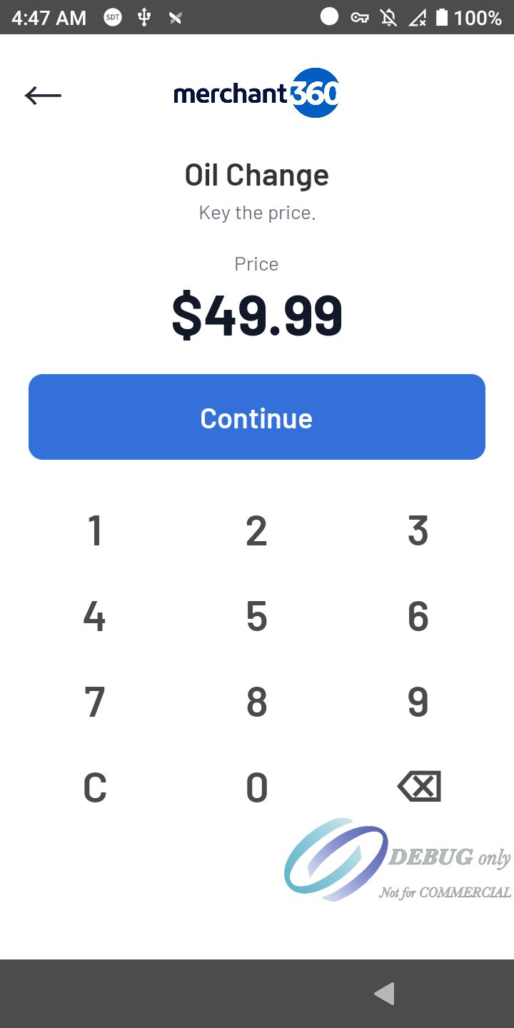 Oil Change with a price of $49.99 keyed