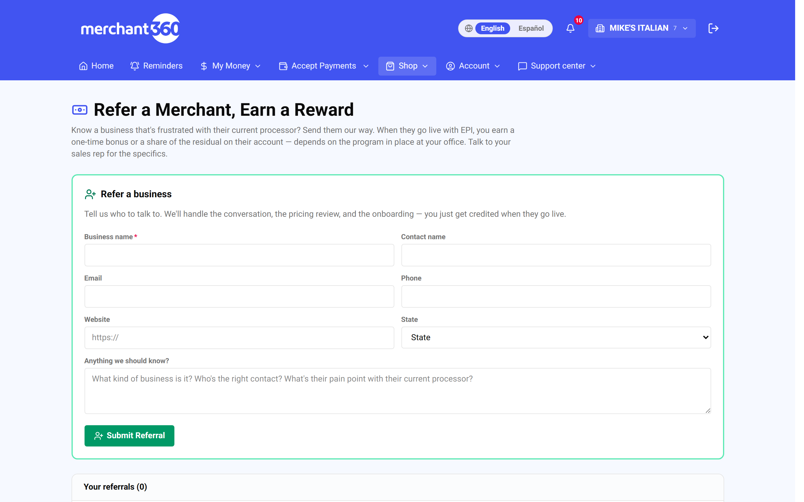 Referral program