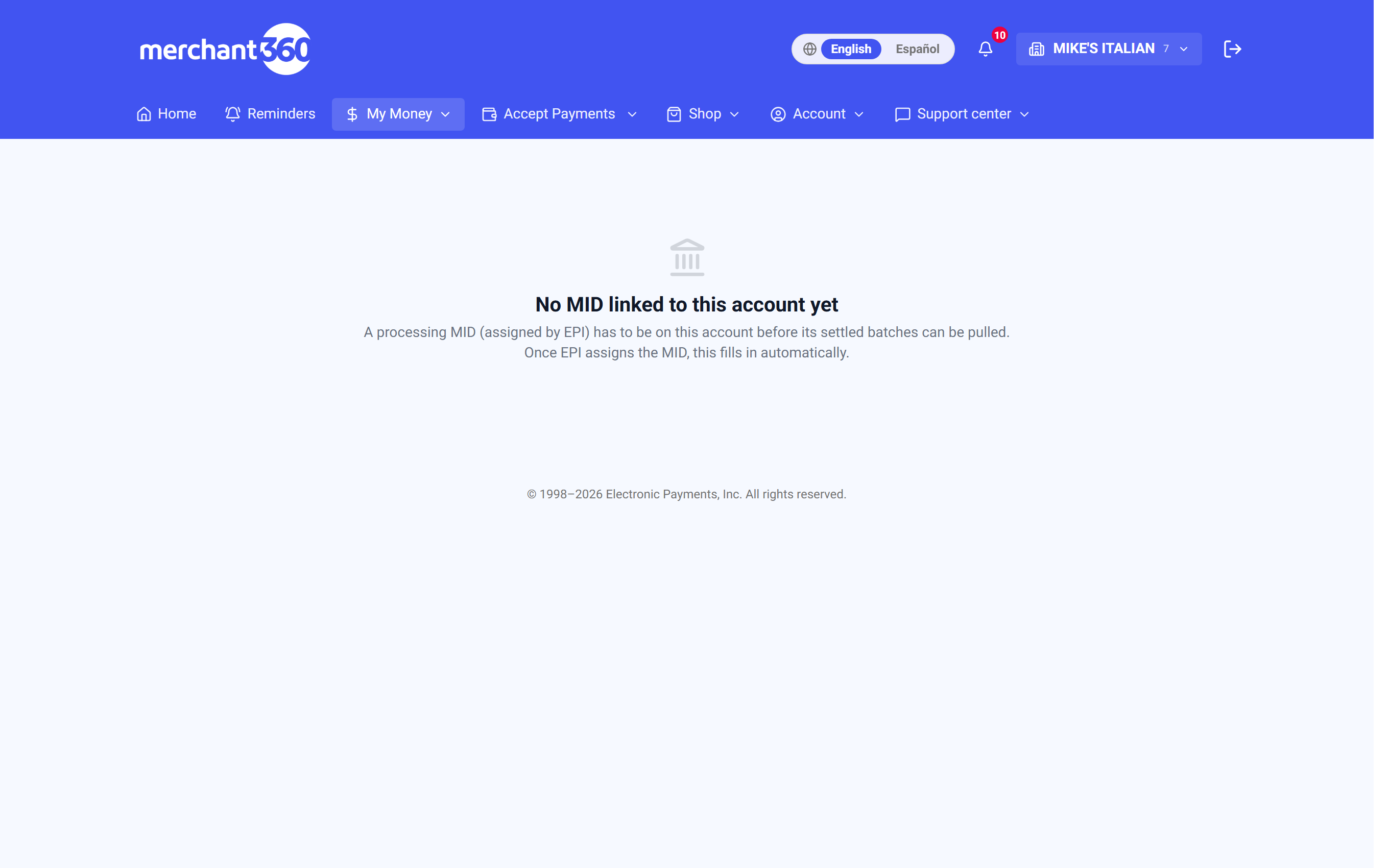 Batches and deposits report