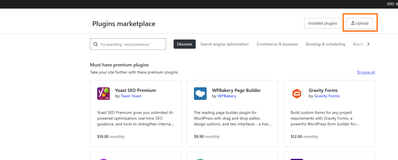 Uploading the Merchant360 plugin zip in WordPress